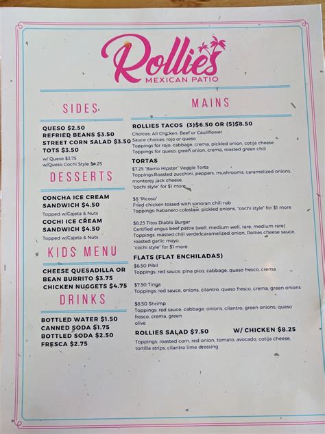Rollies mexican patio menu  – 8 p